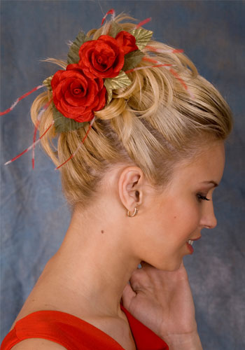 Brides hair up by Tangled.